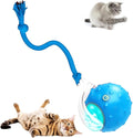 Interactive Cat Toy Balls, 2025 New Interactive Rolling Cat Balls, Upgrade 3.0 Tail Cat‘s Toys with LED Light, Three Modes Smart Automatic Rolling Pet Ball Toy (Blue- Birdcall)