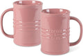 Fringe Studio Stoneware Memento Sculpted Tall Mug "COFFEE & CATS" 3.35"DIA X 4.5"H, 14 fl.oz., Blush Color (436006)