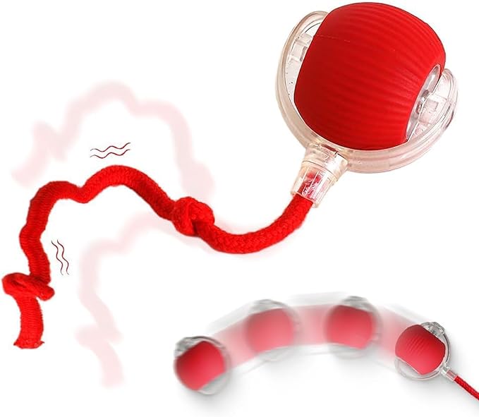 2026 New Interactive Cat Toys Balls,Dog Toy Interactive Rolling Dog Ball,Motion Activated Cat Balls with 360° Smart Automatic Rolling Moving for Bored Kitten Pet Cats Dogs. (Red)