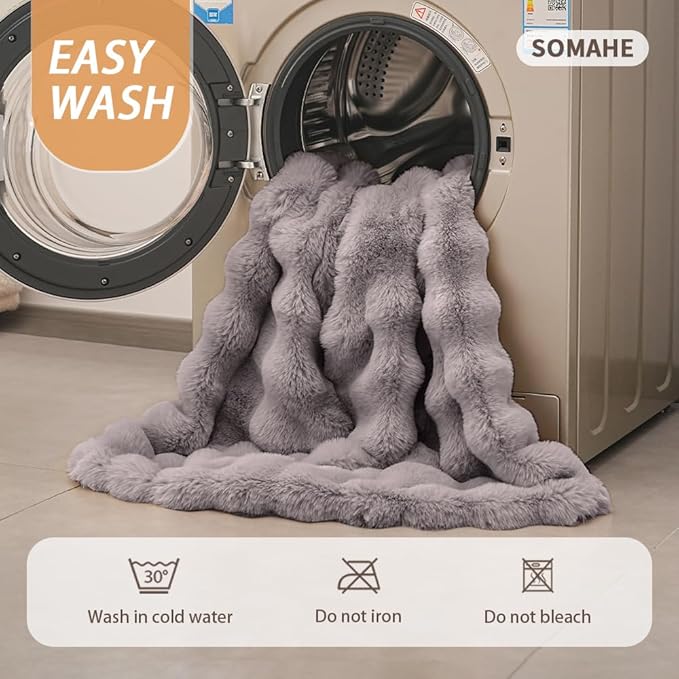 SOMAHE Self-Warming Cat Blanket, Dual-Side Plush Sherpa Throw with Anti-Static, Snuggle Mat for Kittens & Cats, Cozy Bed Topper for Windowsills & Couches, Machine Washable & Dryable, 21x18 Inch Gray