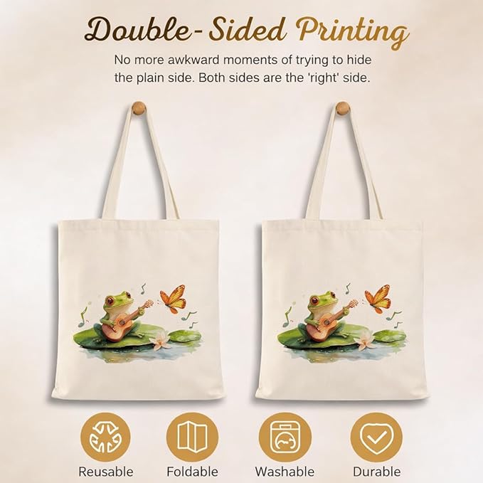 Cute Animal Tote Bag, Animal Lover Gift, Canvas Tote Bag for Women, Reusable Shopping Bags for Casual Shopping Work
