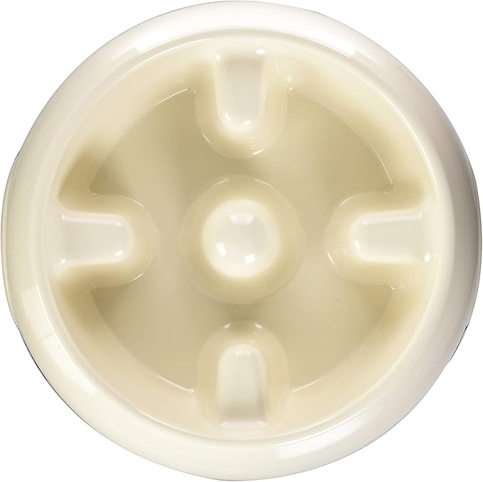 Dogit Go Slow Anti-Gulping Dog Bowl, White, Large