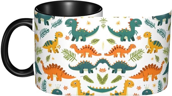 Dinosaur Coffee Mug Funny Ceramic Tea Cup With Handle Dishwasher Microwave Safe for Women 11oz Porcelain Mugs