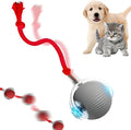 Interactive Cat Toys for Indoor Cats, Smart Automatic Cat Ball Toy for Bored Indoor Adult Cats, Rechargeable Cat Toys Interactive with Motion Sensor (Red-Gray)