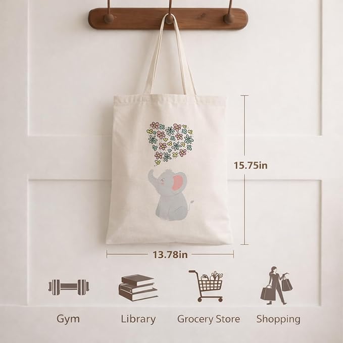 Cute Animal Tote Bag, Animal Lover Gift, Canvas Tote Bag for Women, Reusable Shopping Bags for Casual Shopping Work