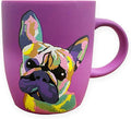 Soft Touch French Bulldog Purple Mug - 18 Oz Coffee Cup with Premium Packaging - Tea Ceramic Travel Mug for Adults – Medium Coffee Mug for Adults
