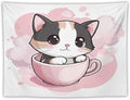 MaSiledy Tapestry Kawaii Cat Vintage Aesthetic Tapestry Wall Hanging Cute Cat Kitten Tapestries Wall Art for Bedroom Living Room Decor Home Decor Landscape 30"x40" Gift for Christmas