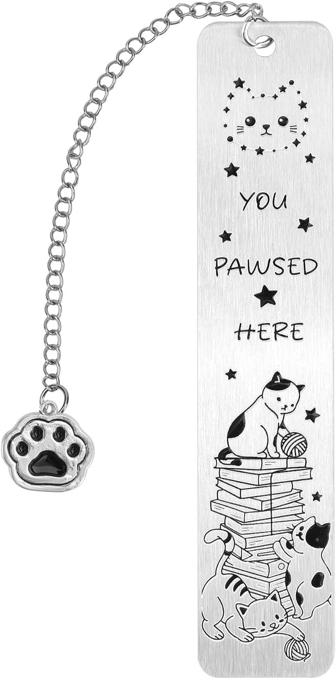 Cat Bookmark, Zinc Alloy Metal Aesthetics Kitten Book Mark for Reading Women Funny Gift Cute Reading Accessories for Men Women Cat Lovers Book Lovers
