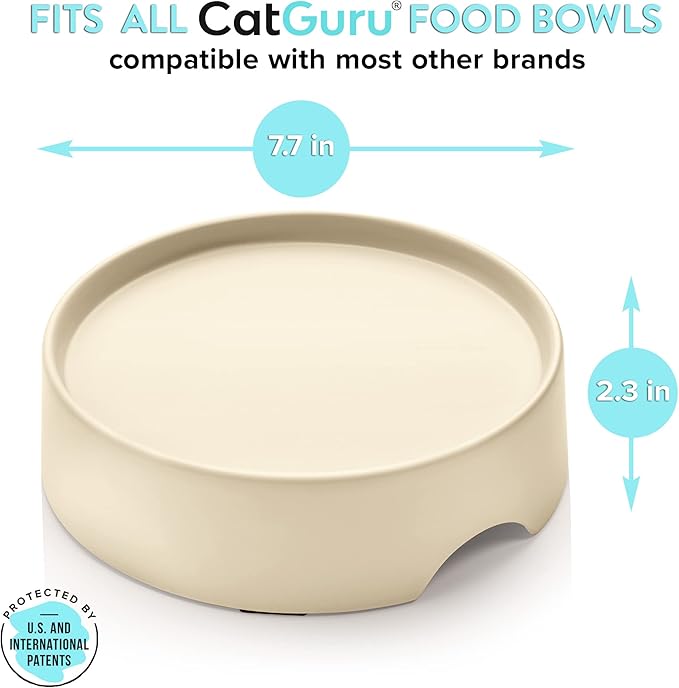 CatGuru Food Table for Cat Bowls, Elevated Feeding Station for Cat Food Bowl, Raised Stand for Pet Food and Water Bowls, Pet Feeder for Indoor Cats, Stress Free Stand for Pet Dishes or Plates (Sand)