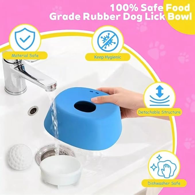 Spherical Slow-Eating Pet Liquid Bowl, Anti-Slip Slow-Eating Bowl for Licking, Used for Feeding Wet Food, Water and Snacks, Suitable for Dogs and Cats, Large, Medium and Small-Sized Licking Toys