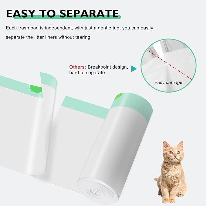100 Pack Cat Litter Box Liner Bags Compatible with Pet Clumping & for Smartspin Self-cleaning Litter Box, Thick Heavy Duty Drawstring Waste Drawer Liners Compatible with PURA X/MAX -23" x 12"