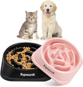 2 Pack Slow Feeder Dog Bowls for Healthy Eating, Non-Slip and Anti-Choking Design, Reduces Bloating & Overeating for Small Dogs, Easy to Clean