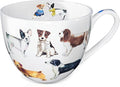 Cute Dog Mugs for Daily Coffee and Tea, Premium 20 oz Bone China Coffee Tea Hug Mug, Perfect Holiday, Birthday, and Christmas Gift for Dog Lovers, Designed in England by Harvest Green Studio