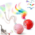 2 Pack Interactive Cat Toys for Indoor Cats with 3 Tails,Automatic Moving Kitten Toys,Cat Toys for Bored Indoor Adult Cats,Smart Rechargeable Cat Enrichment Toys for Cats to Keep Them Busy, Cat Balls