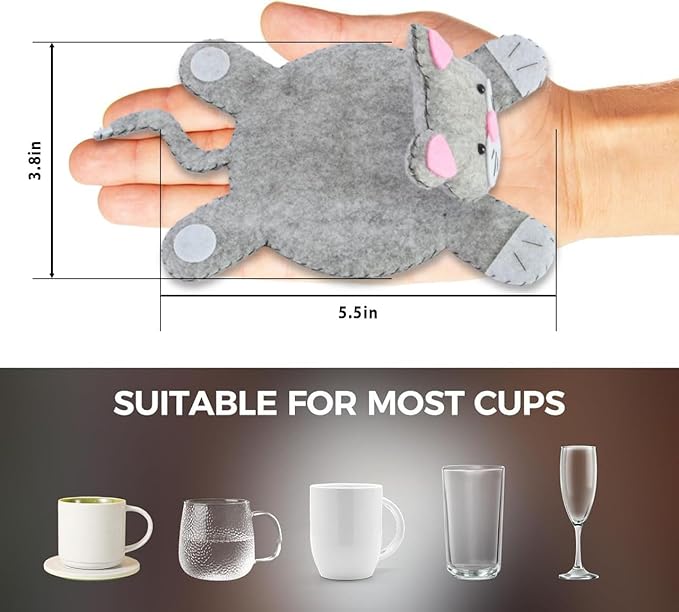Funny Coasters Gift Set – Cool Themed Gifts for Women, Desk Decor for Mom or Coffee Lovers, Holiday Surprise for Animal Fans, Unique Drink Mats, Cute Coaster Idea for Pet Lovers, Valentine Gifts