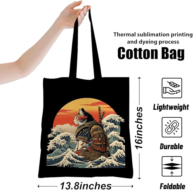 Cute Axolotls Cat, Moon Witch Series Inspirational Quotes Grocery Bags Gifts for Women