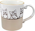 20oz Cat Lovers Ceramic Coffee Mug - Vivid Pattern Tea Cup, Novelty Gift for Office and Home, Women, Girls, Men - White