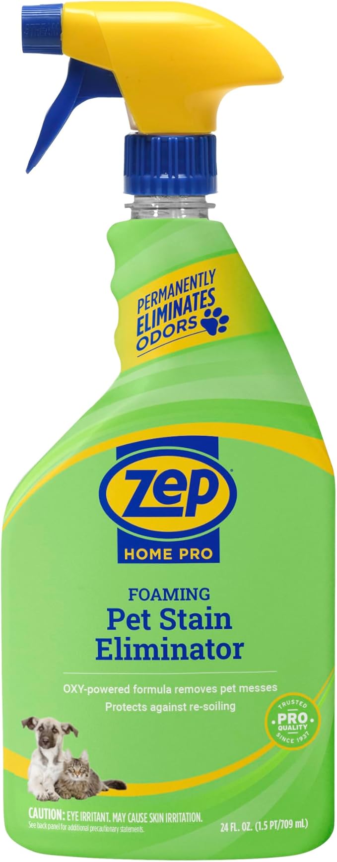Zep Home Pro Foaming Pet Stain Eliminator - 24 Fl. Oz. (Case of 6) - R53206 - Permanently eliminates indoor dog and cat odors from your home furnishings, upholstery, and textiles