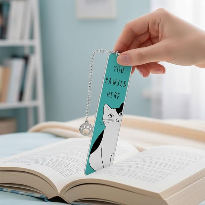 Cat Lover Gifts for Women, Cute Bookmarks for Girls, National Pet Day Birthday Gift for Cats Mom, Cats Themed Gift for Friends Woman Men Boys, Reading Accessories for Book Lovers College Student