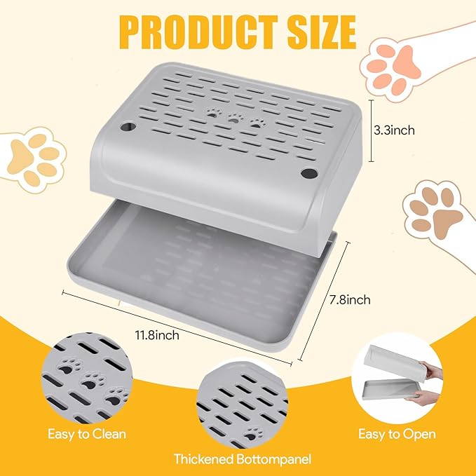 Litter Box Step, Cat Ramp for Litter Automatic Cat Litter Box Self Cleaning with Filter Function, Anti-Litter Tracking Pets Pedal Step Stool Litter Catcher Tray 11.8x8.7x3.9In(Gray)