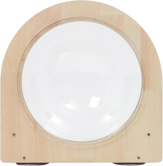 Space Capsule Style Transparent Cover Cat Bed,15.8 * 15.8 * 6in Wall Mounted Cats Shelf House,Perch Seat for Sleeping,Thai Rubber Wood,for Living Room Pet Room,Load of 16.5 Lbs.