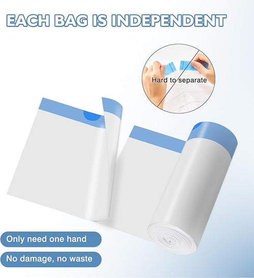 100 Count Self-Cleaning Cat Litter Box Liners Compatible With MW-SC01/MW-SC02/MW-LR01, Drawstring Heavy Duty Kitty Waste Bags Disposable Receptacles Bags Trash Bag -18" x 12.6"