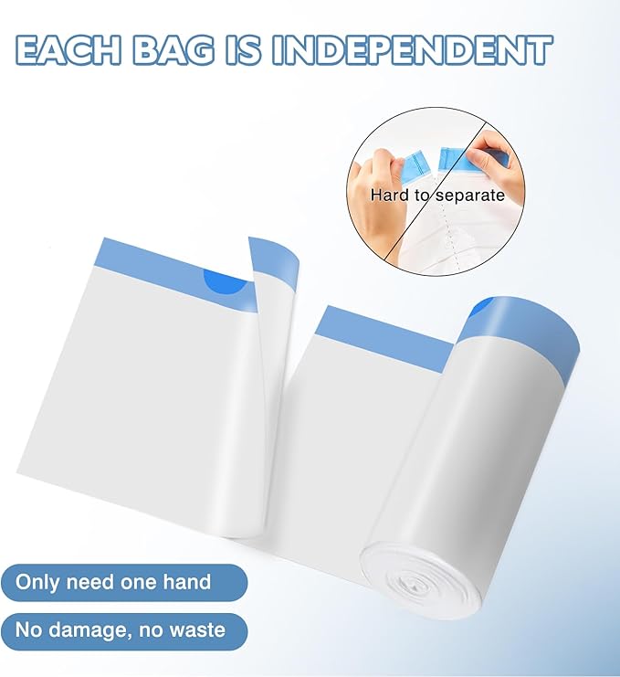 100 Count Self-Cleaning Cat Litter Box Liners Compatible With Pet Cove Automatic Cat Litter Box, 19" x 18" Drawstring Heavy Duty Kitty Litter Receptacles Bags Replacement Trash Bag