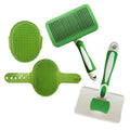 2 Pcs Self Cleaning Deshedding Dog Brush & Bath Brush - Skin Friendly Shedding Grooming Tool For Dogs, Cats And Puppies, Premium Pet Supplies, Green