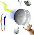 Speedy 2.0 Tail Interactive Cat Toys for Bored Indoor Adult Cats with 3 Tails,Automatic Cat Toy Ball Self Moving Chirping,Smart Kitten Rechargeable Cat Balls for Enrichment Exercise Essentials (Grey)