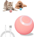 Automatic Active Rolling Ball for Dogs Self Moving Balls, Interactive Cat Ball Toy with LED Lights, USB Rechargeable, Silicone Surface (Pink)