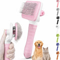 Self Cleaning Slicker Brush, Dog Cat Bunny Pet Grooming Shedding Brush, Easy to Remove Loose Undercoat, Pet Massaging Tool Suitable for Pets with Long or Short Hair (Baby Pink)