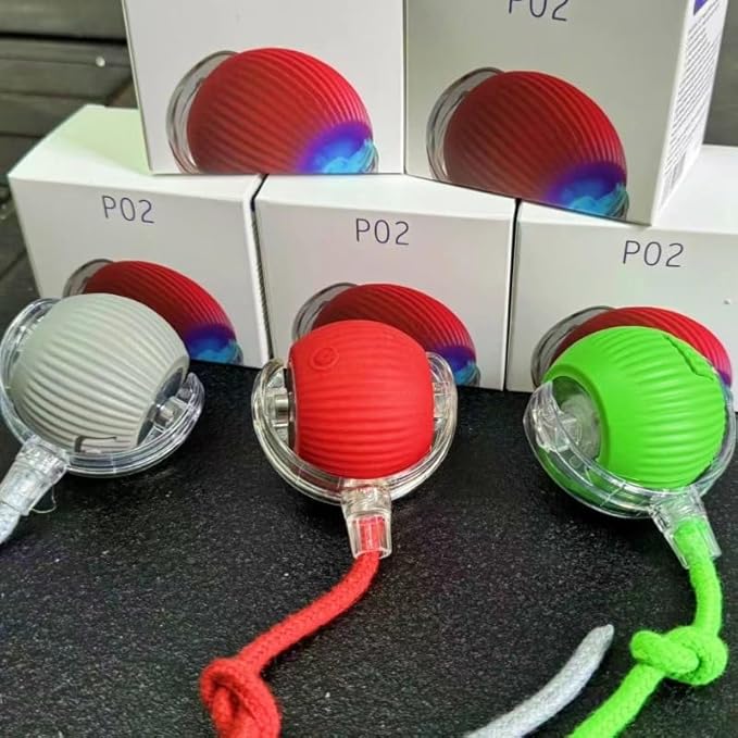 2pcs Innovative Interactive Cat Toy Balls, Automatic Moving Spheres for Engaging Indoor Cats (Green+Red)