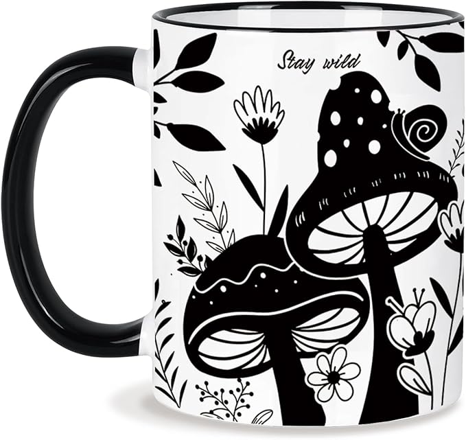 Mushroom Gifts for Women, 11 Oz Boho Coffee Mug, Mothers Day Birthday Gift for Woman, Hippie Gifts for Women, Mushroom Cup, Cute Coffee and Tea Mug Microwave & Dishwasher Safe