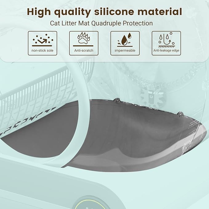 DuckSky Silicone Cat Litter Pad Replacement Part for 65L+9L Self Cleaning Litter Box, Leakproof Silicone Mat, Anti-Stick Accessory [Only Compatible with Orders Purchased After February 17, 2025]