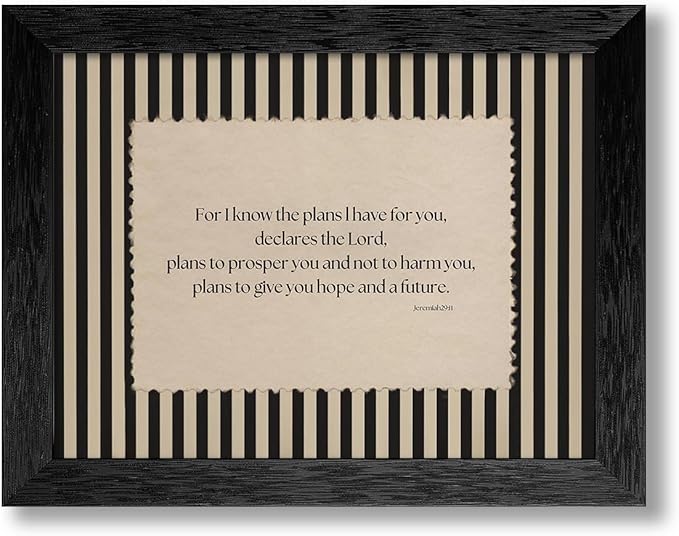 Bible Verse Jeremiah 29 11 Wall Art Christian Biblical Quotes Canvas Poster Modern Minimalist Scripture Prints 16X20 inch Black Framed for Prayer Room Church Wall Decor