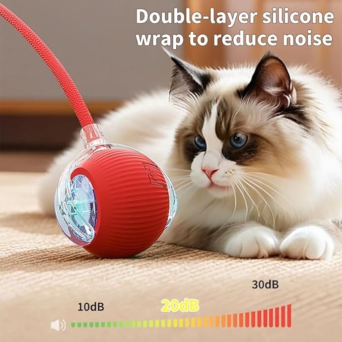 Smart Self‑Rolling Cat Ball with Tail – Interactive Rechargeable Chase Toy for Indoor Cats