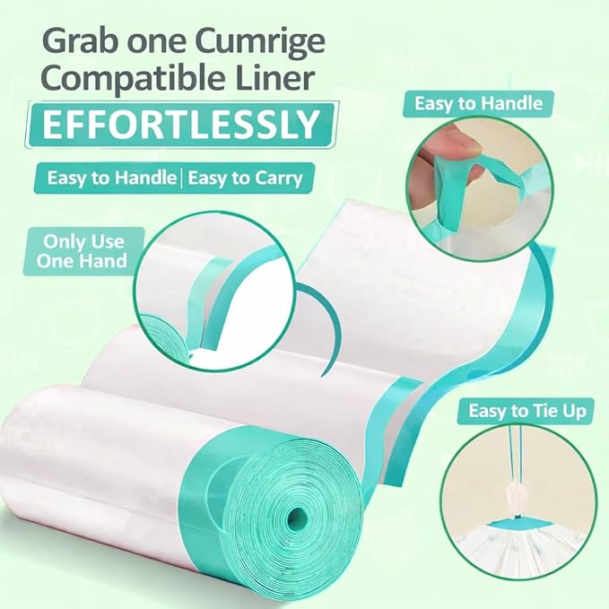 Cat Litter Liners Compatible with Cumrige Litter Box (M2) – 60 Count, Extra Thick, Heavy Duty