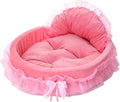 pawstrip Pink Dog Bed Washable Princess Cat Couch Soft Plush Pet Sofa Nest Mat Snuggle Kitten Puppy Cave Beds Cute Cozy Kitten Doggy Kennel Cushion Small Medium Dogs Cats Sleeping Pad (L, Pink)