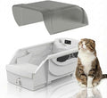 Automatic Litter Box, Open-Top Self Cleaning Litter Box for Multiple Cats, Large Space with Low Entry, Dual Safety Sensors, Quiet Operation, Compatible with Clumping Litter, Odor Control