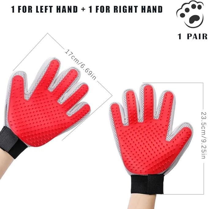 Marchul Upgrade Efficient Pet Hair Remover Gloves: Gentle Shedding Brushes for Dogs, Cats & Horses with Long and Short Hair, 1 Pair