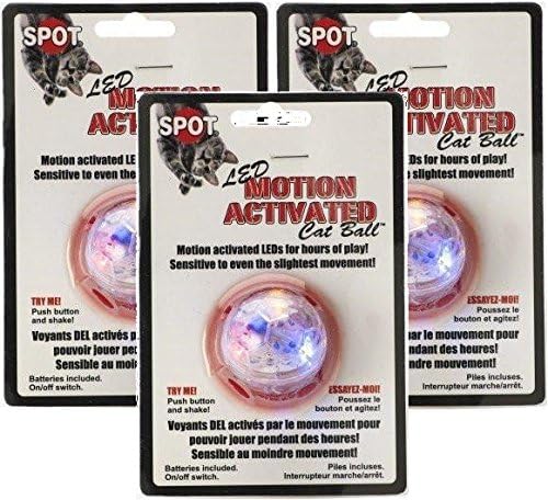 Ethical Pet 3 Pack of Motion Activated Cat Ball Cat Toys