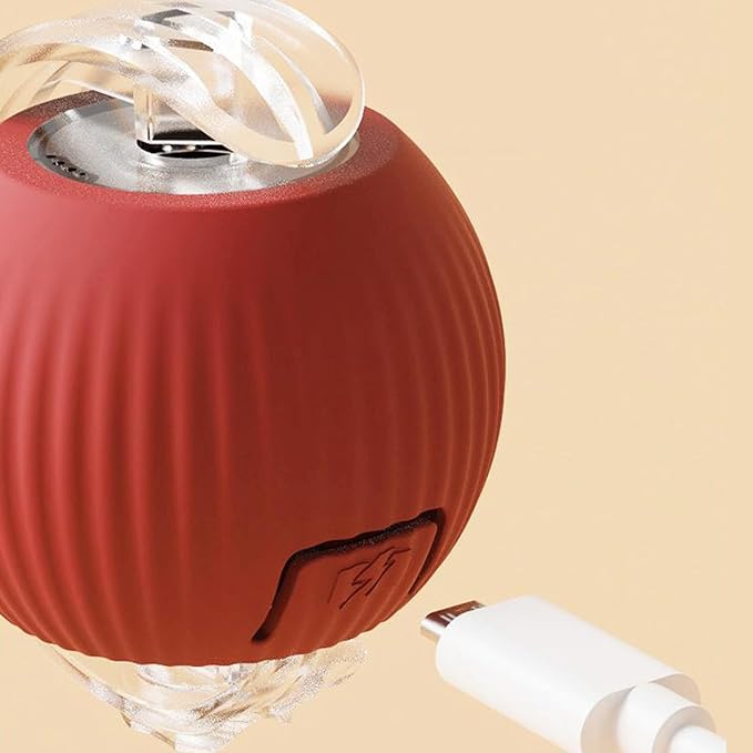 Red Interactive Cat Toys Rolling Ball, 360° Automatic Self Moving Dog/Cat Pet Toy for All Kinds of Surfaces - Wood Flooring, Tile, Carpet