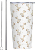 Ducks Tumbler 20oz Cute Yellow Stainless Steel Insulated Tumblers with Lid and Straw Animal Travel Coffee Mug Tea Wine Cups Water Bottle Duck Gifts for Women