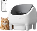 WARCAT Litter Box – Electric Automatic Self-Cleaning, Open-Top Design, Smart APP Control, 15L Large Waste Bin, Easy Odor Control, Includes Trash Bags & Mat (Grey)