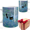 Famous Art Paintings Funny Cat Coffee Mug for Artist Art Lover Teacher Cat Lovers, Famous Picture Classic Vincent Aesthetic Canvas Mug Birthday Gift for Women Man (Water Lilies)