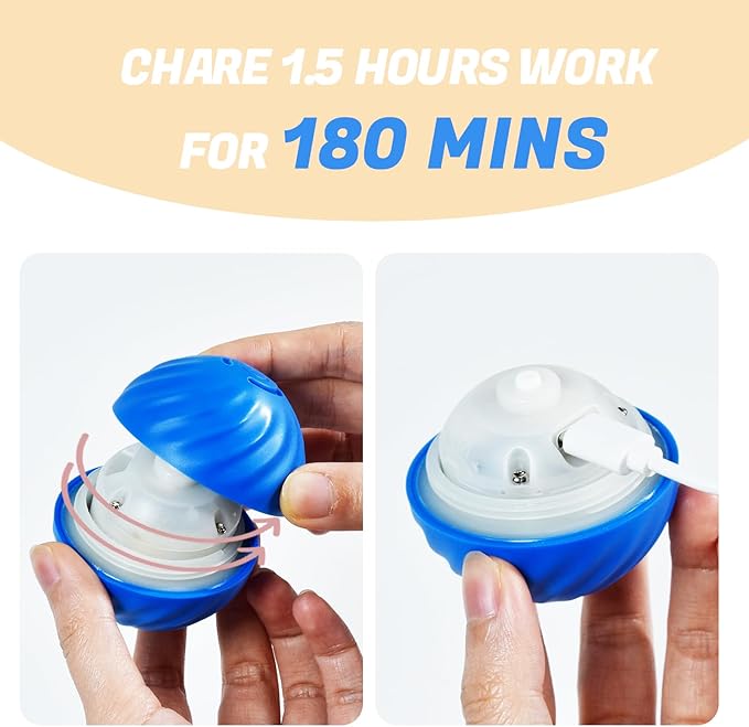 Interactive Dog Ball, Automatic Moving Toy Ball with Cover for Large Dogs, Self Rolling Best Boredom Toys for Gift, Dog Toys to Keep Them Busy(Medium:2.7inch)
