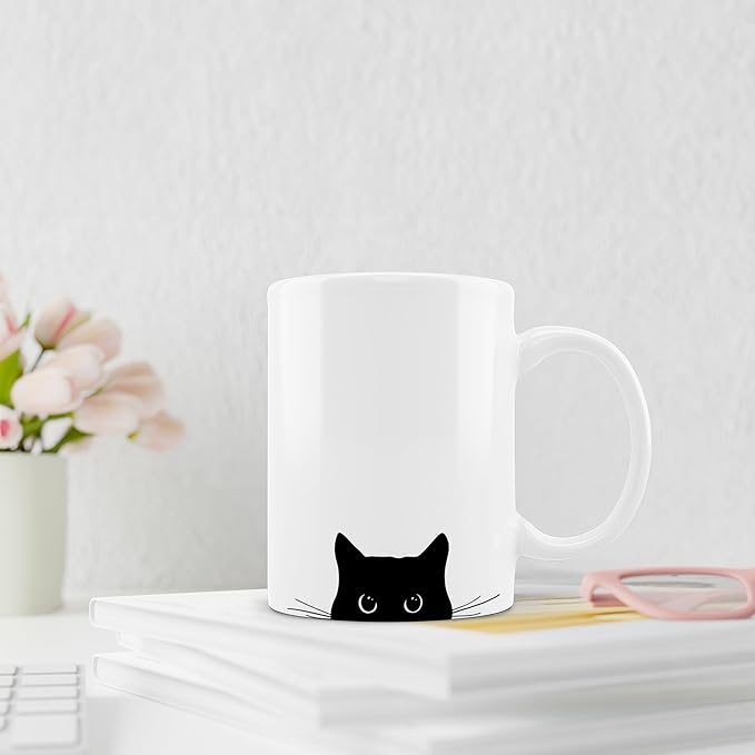 OFlich Black Cat Coffee Mug - Black Cat Gifts, Black Cat Mug, Cat Mugs For Cat Lovers Women, Cat Gifts For Cat Lovers, Cat Gifts For Women Girls, 11oz Ceramic Coffee Mug