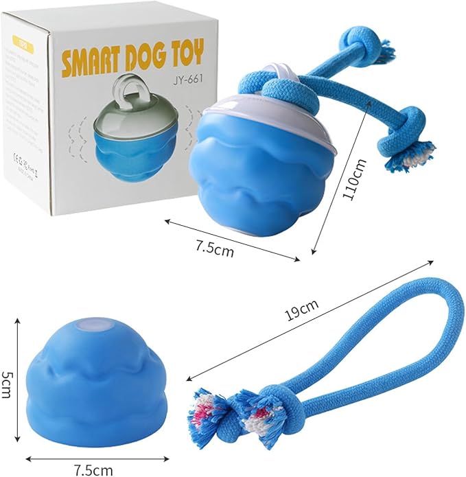 Interactive Dog Toys, Motion Activated Rolling Dog Ball Toy, Automatic Moving Dogs Toy for Boredom Stimulating, Self Play Ball for Small Medium Dogs Indoor, USB Rechargeable (Blue)