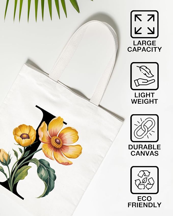 Canvas Tote Bag for Women Aesthetic Reusable Grocery Shoulder Bag for Shopping Work Travel Beach Teacher-05
