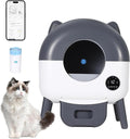 Automatic Cat Litter Box, Self Cleaning Litter Box Large Capacity for Multiple Cats, Electric Litter Box with App Control, Triple Safety Protection, Removable Washable Liner, 1 Rolls Garbage Bags